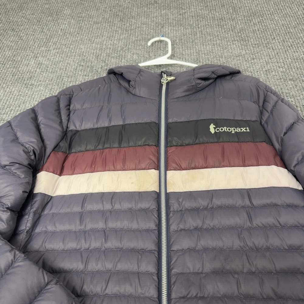 Cotopaxi Fuego Down Parka Womens L Purple Nylon Colorblock Hooded Puffer Jacket - Picture 4 of 13